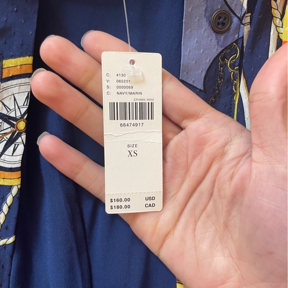 MAEVE ANTHROPOLOGIE NAVY MARIN DRESS - Picture 7 of 8